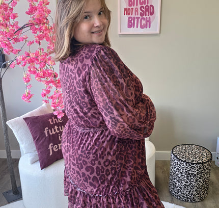 Leopard mesh dress (In 2 kleuren)