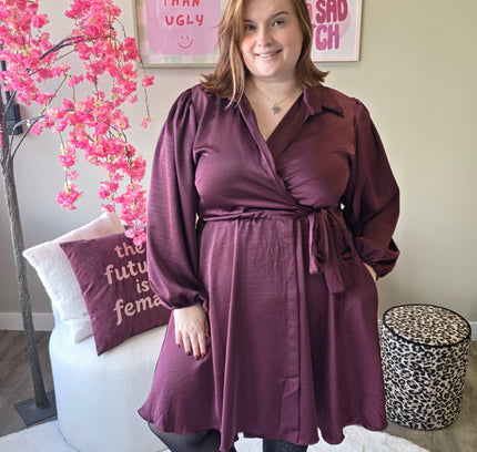 Satin look wikkeljurk kort (In 5 kleuren)