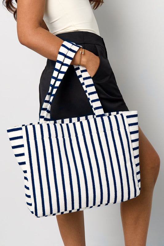Striped beach bag Navy
