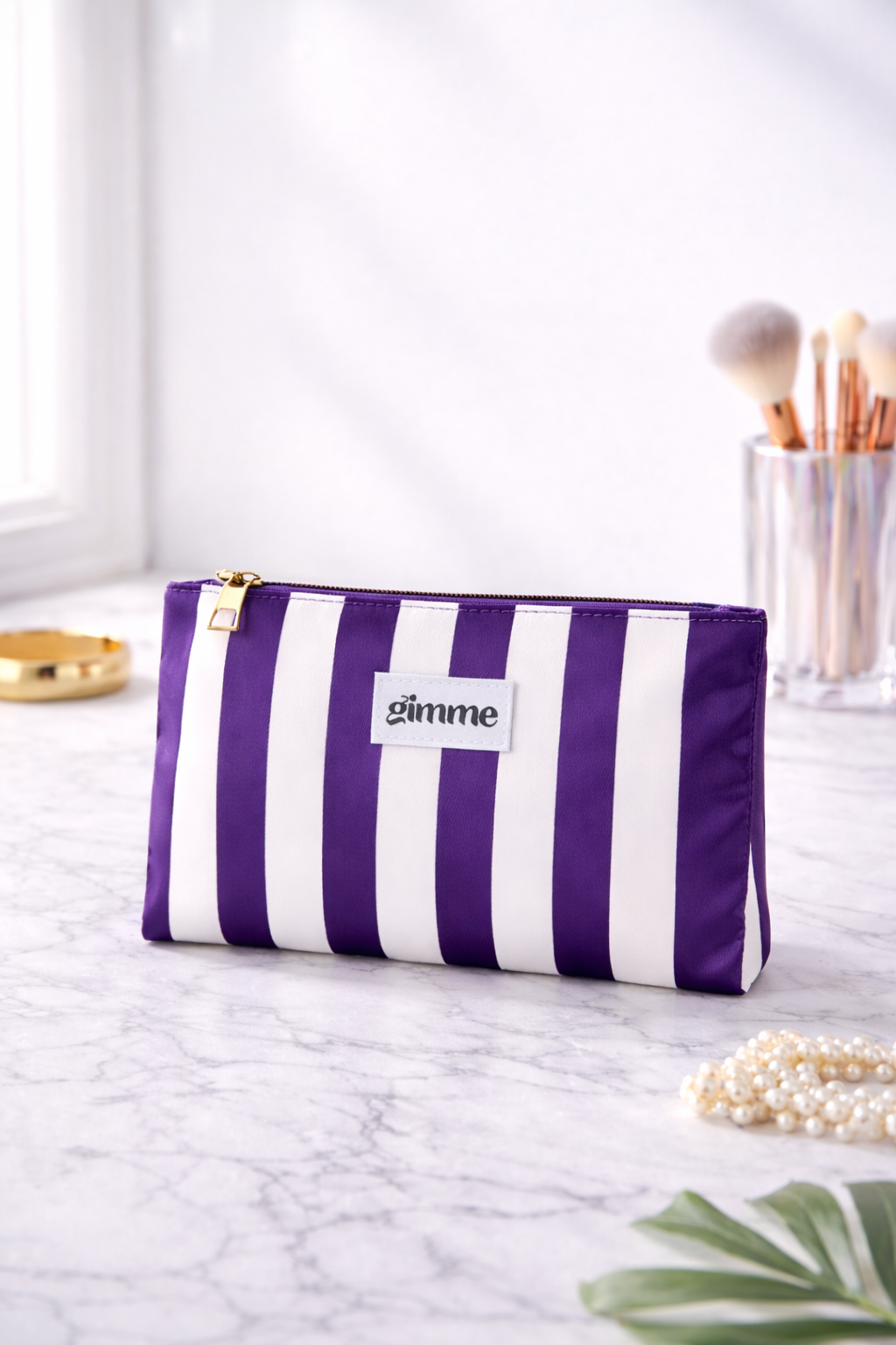 Gimme Stripes Make-up bag paars/roze