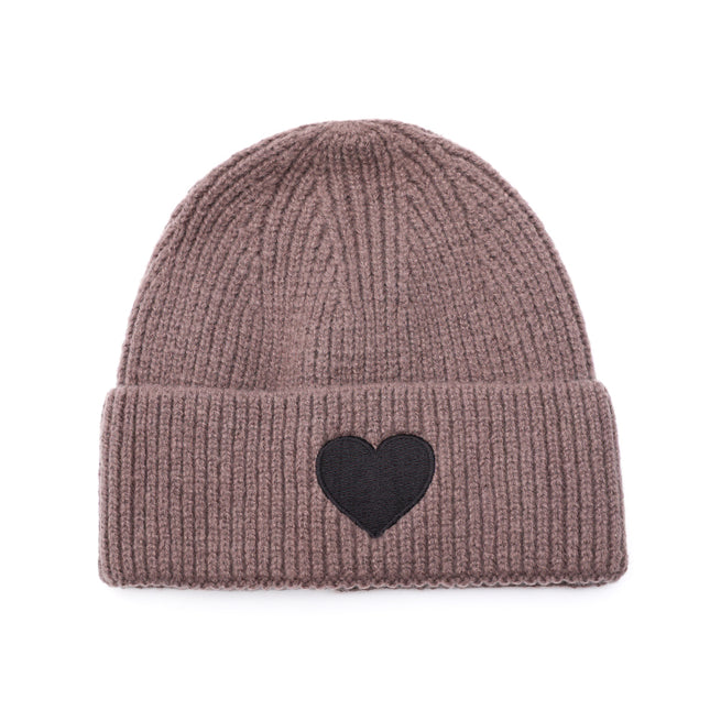 Beenie met hartje Taupe