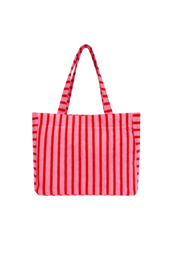 Striped beach bag pink