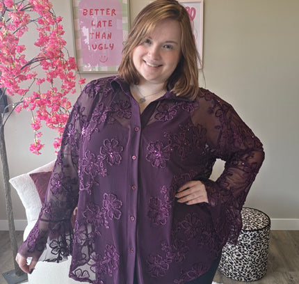 Flower Mesh Flair Blouse (In 3 kleuren)