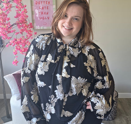 Flower Mesh top met strik (In 3 kleuren)