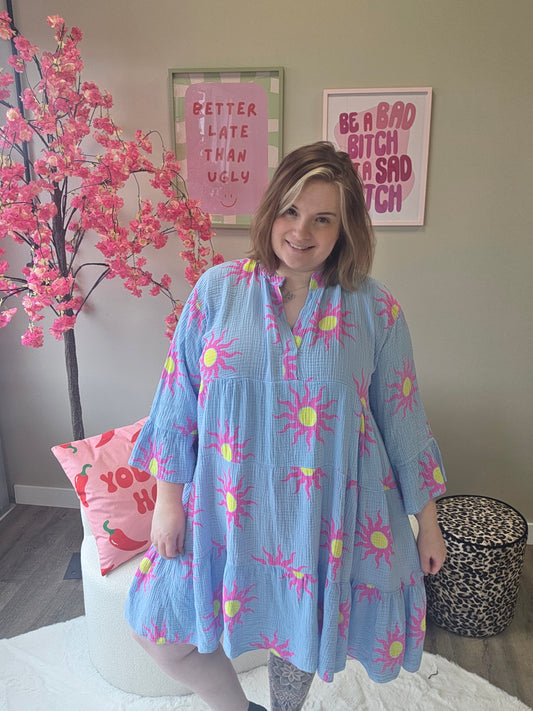 Zonnejurkjes wafelkatoen (In 4 kleuren)