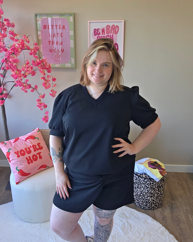 Skort Setjes Met Knoop (In 4 kleuren)