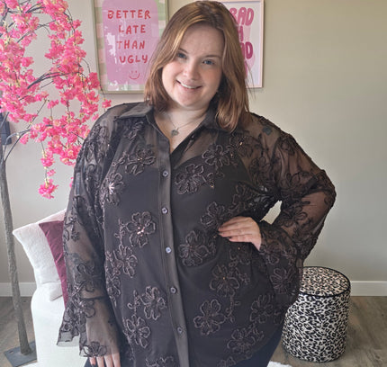 Flower Mesh Flair Blouse (In 3 kleuren)