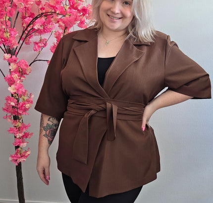 Nikki Curvelly Magic Waist Blazer Schoko