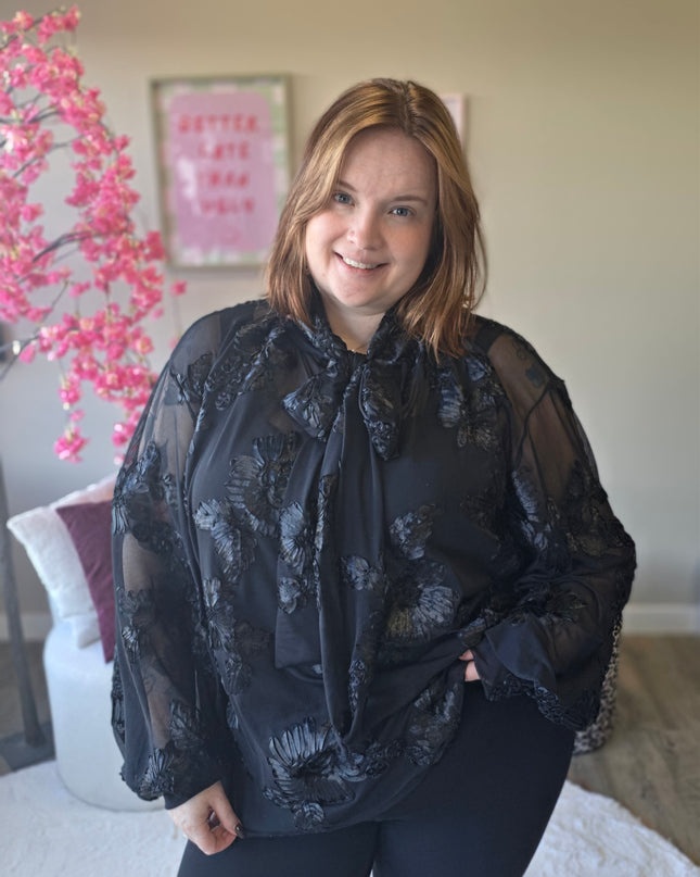 Flower Mesh top met strik (In 3 kleuren)