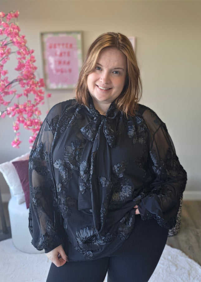 Flower Mesh top met strik (In 3 kleuren)