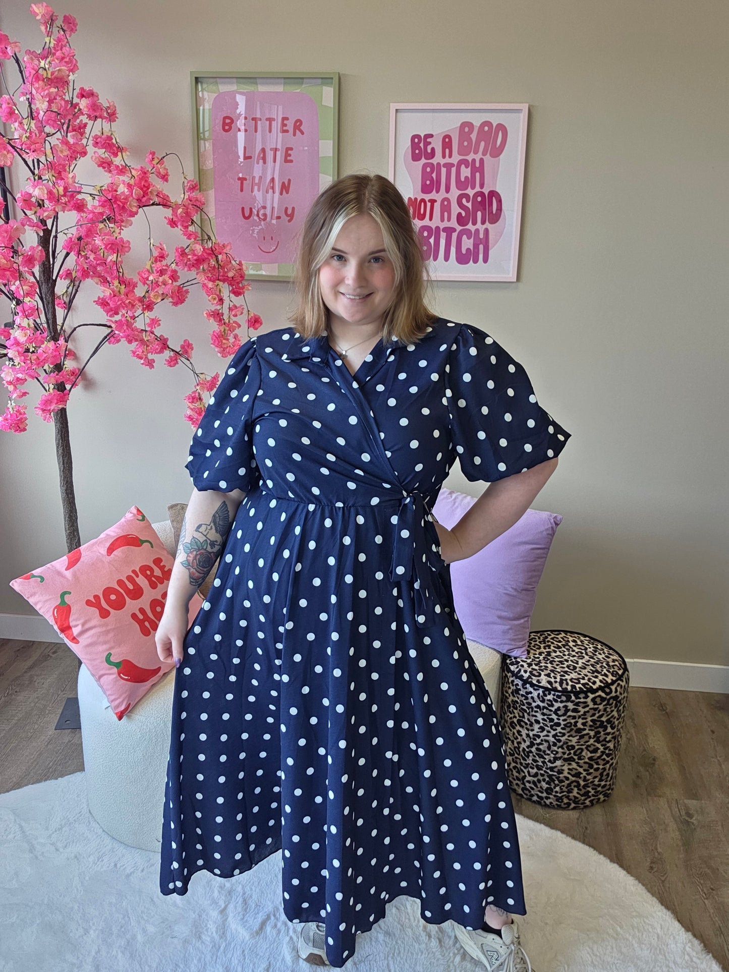 Wikkel Dot Jurk (In 3 kleuren)