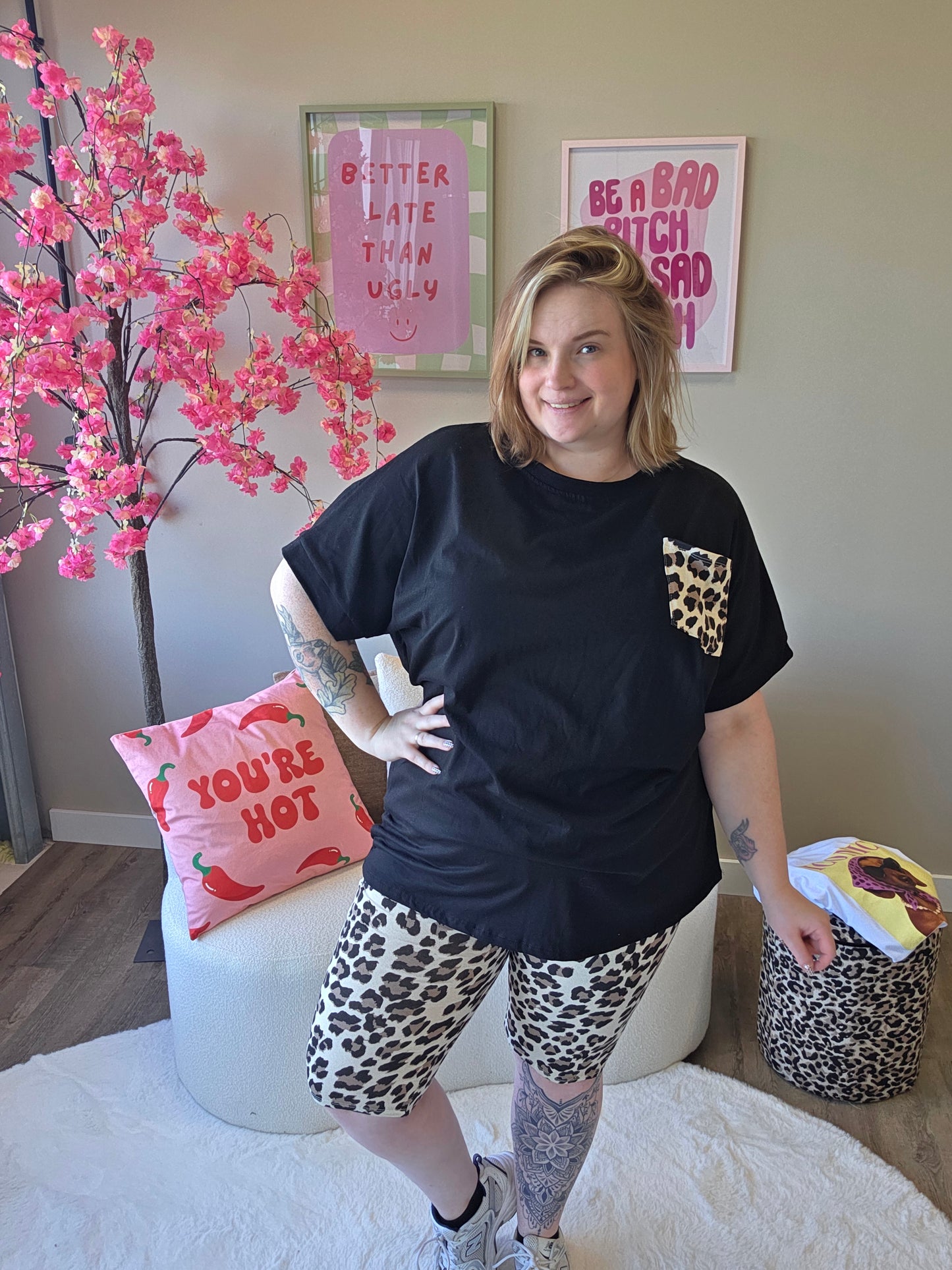 Lounge set leopard kort