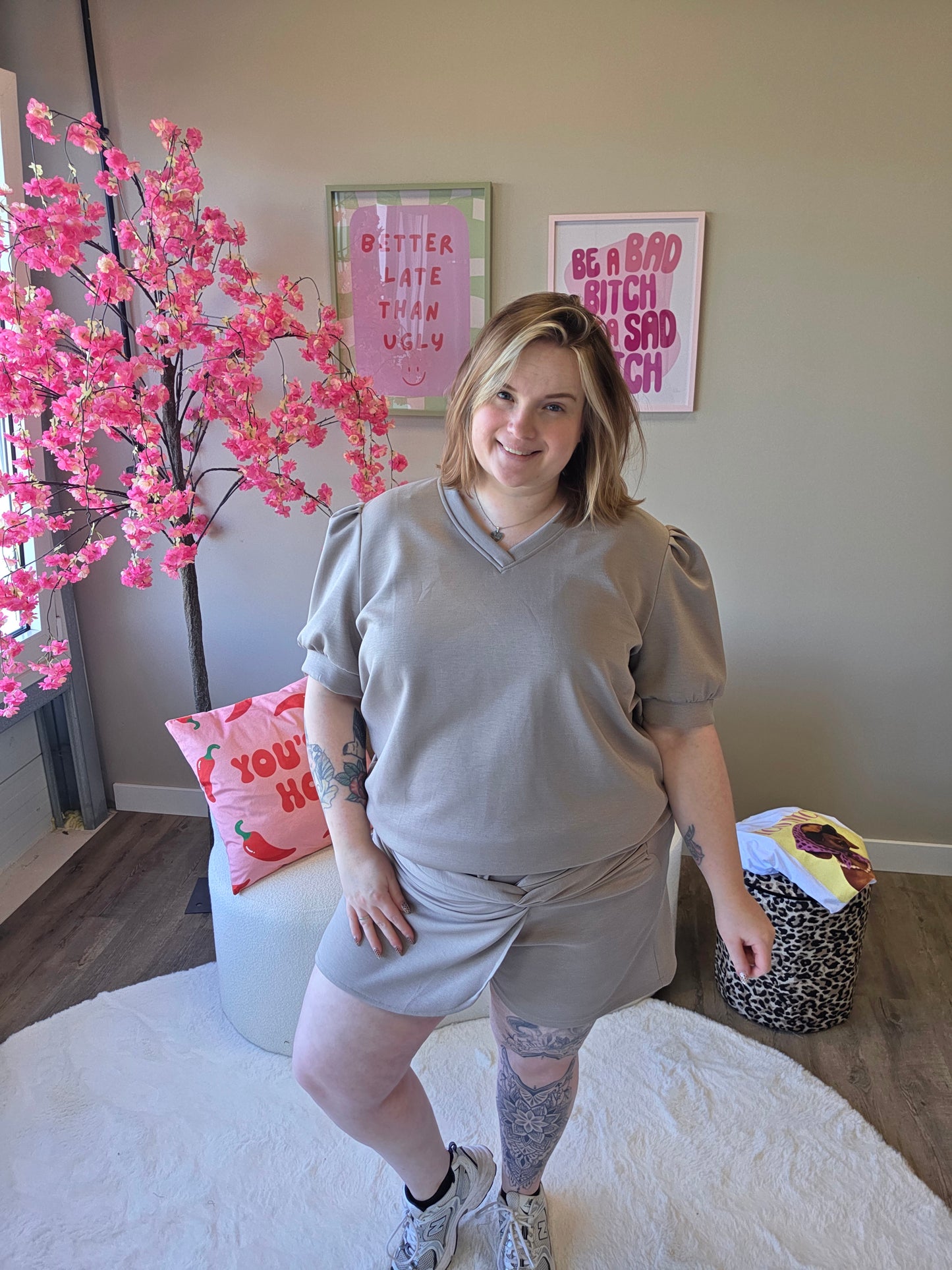 Skort Setjes Met Knoop (In 4 kleuren)