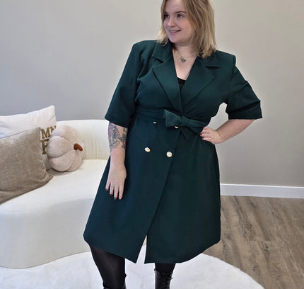 Nikki Curvelly Exclusive Blazer Dress Forest Green