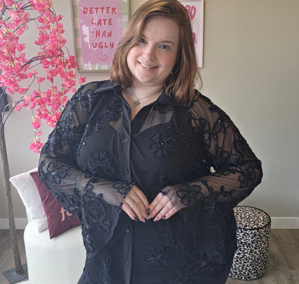 Flower Mesh Flair Blouse (In 3 kleuren)