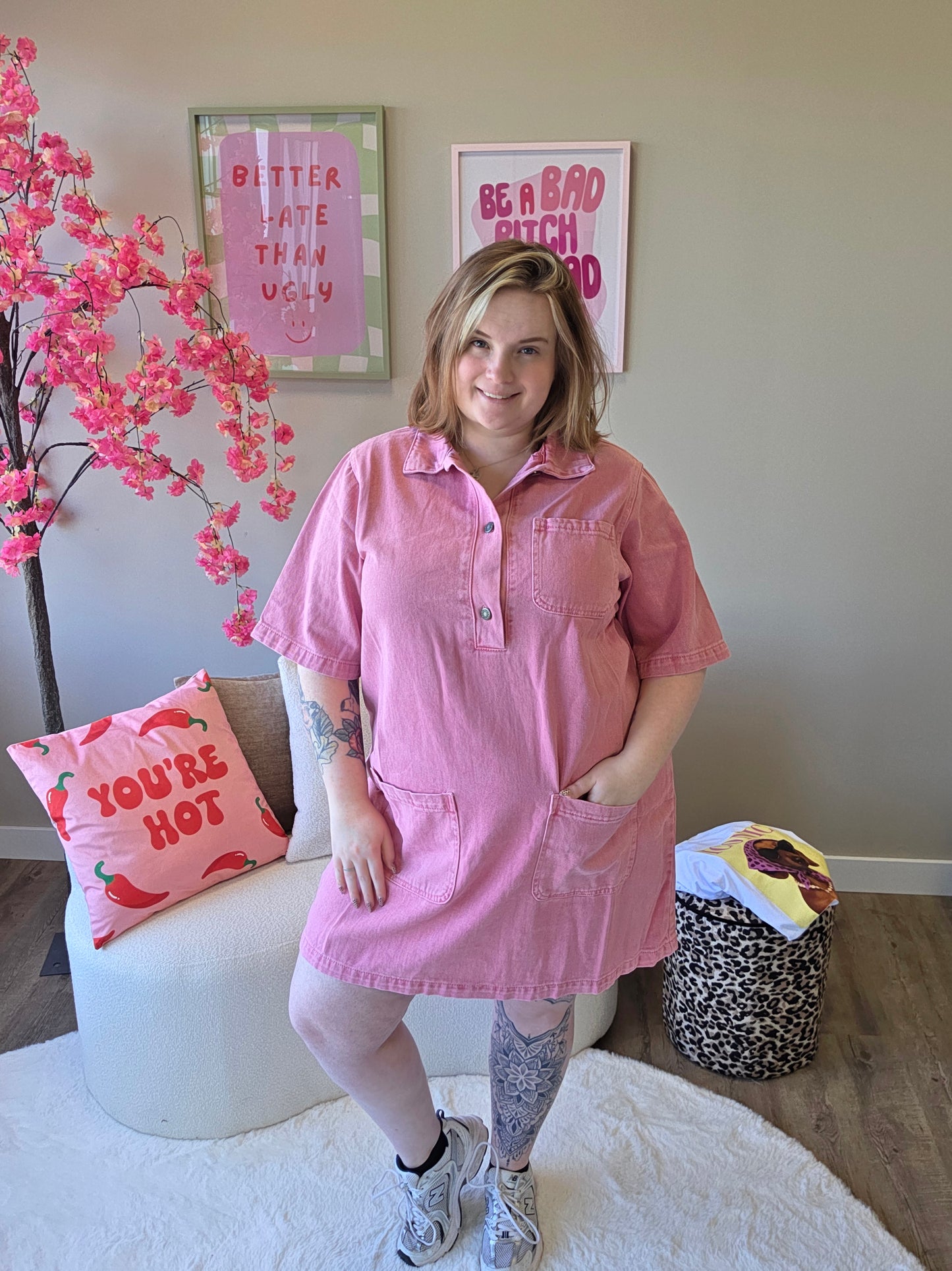 Jeans Jurkje Roze