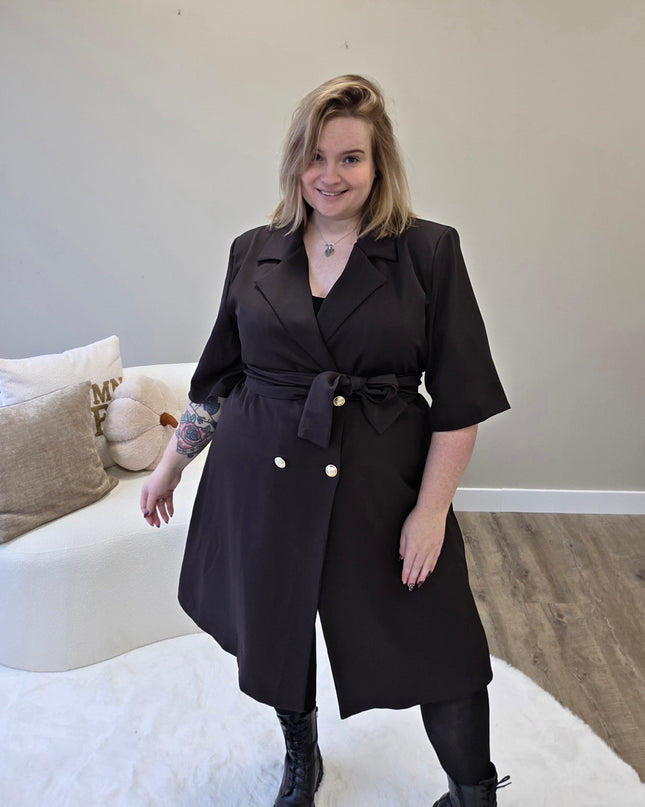 Nikki Curvelly Exklusives Blazer-Kleid Dunkelbraun