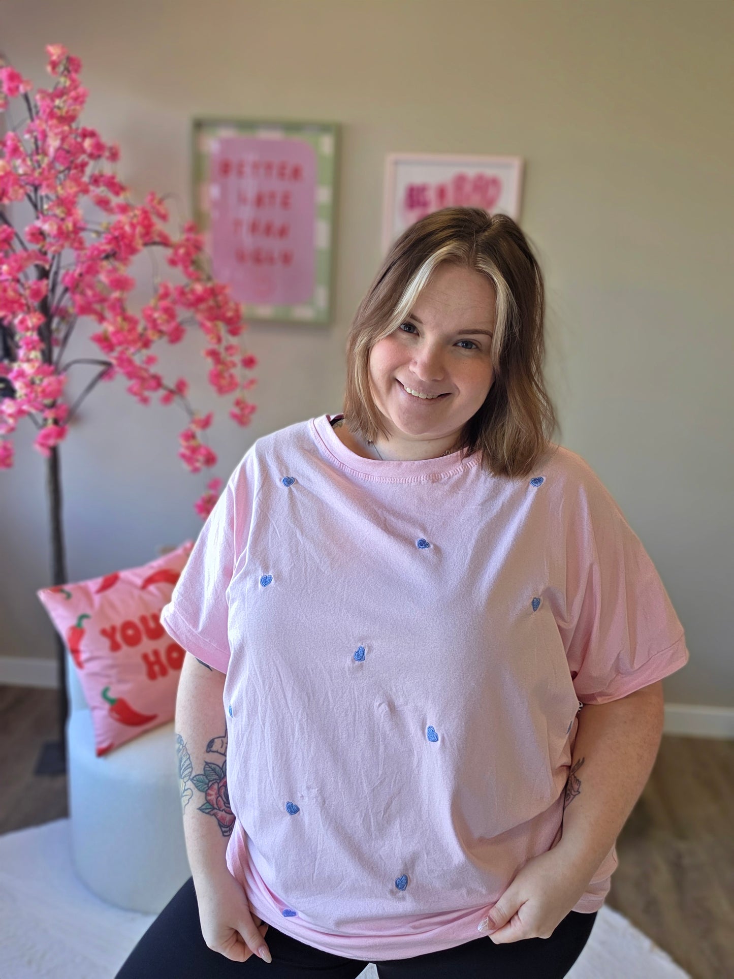 Hartjes Tee's (in 5 kleuren)