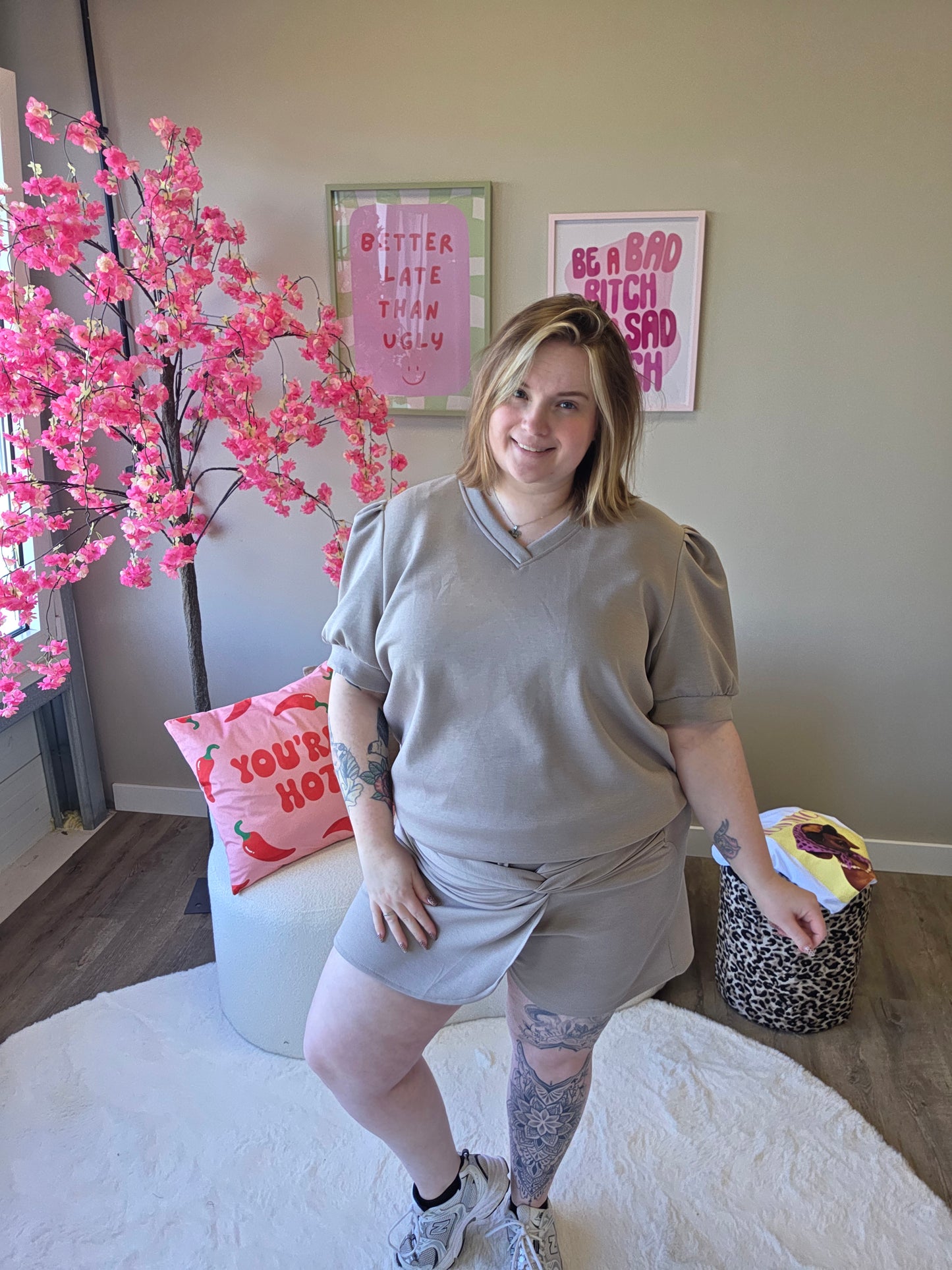 Skort Setjes Met Knoop (In 4 kleuren)