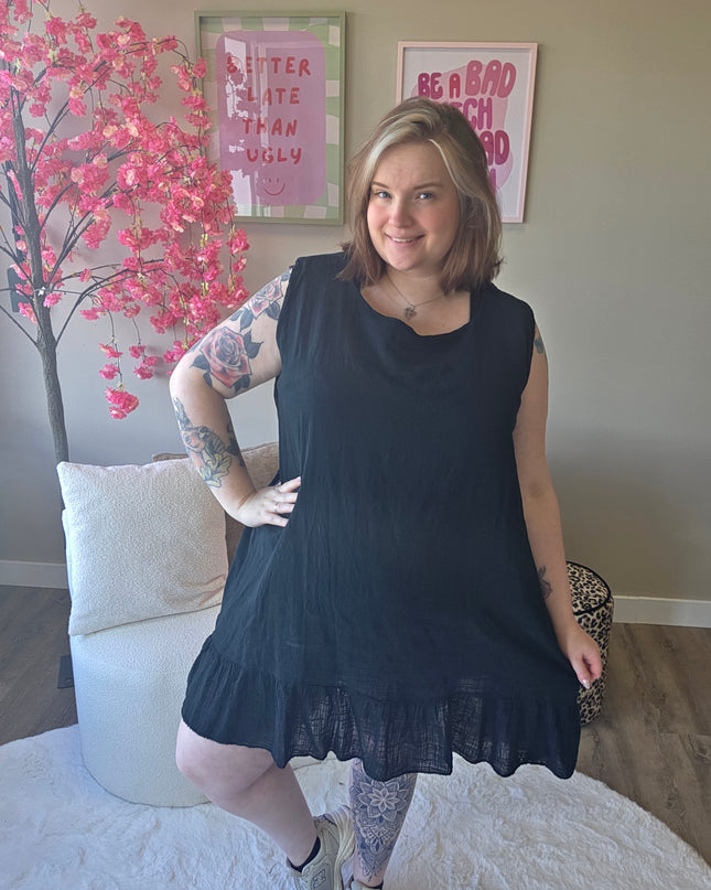 Linnen look jurkje (In 3 kleuren)