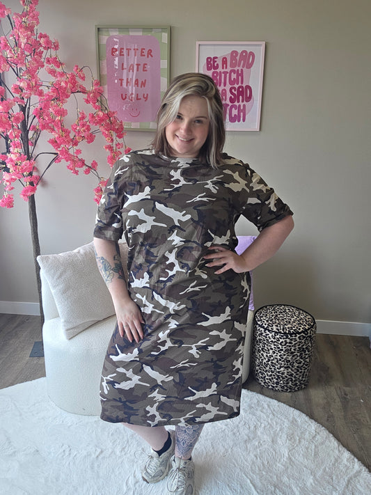 Camo T-shirt Jurk