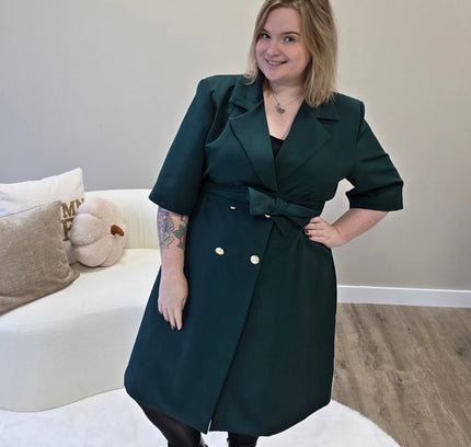 Nikki Curvelly Exclusive Blazer Dress Forest Green