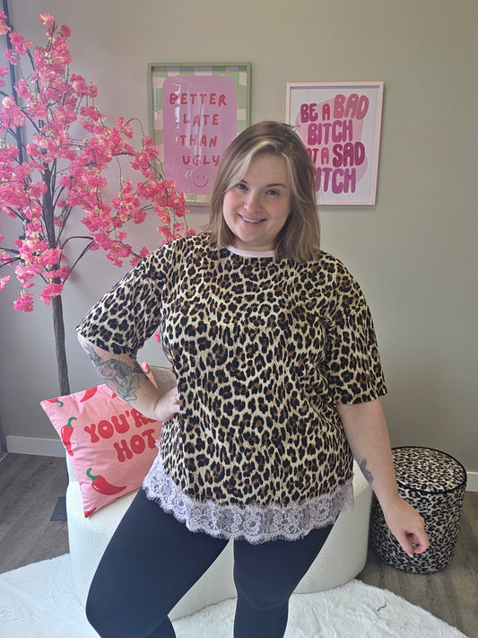 Panter lace Tee's (In 2 kleuren)