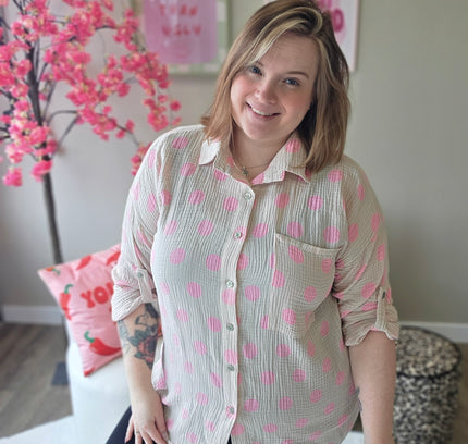 Katoenen Dot Blouse (In 4 kleuren)