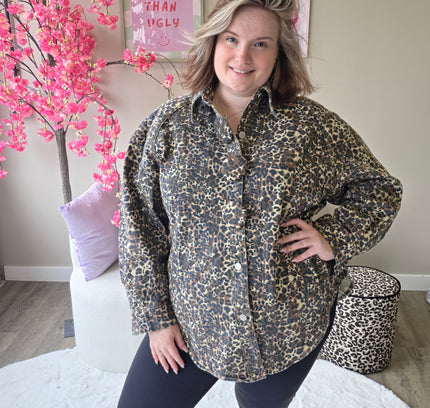 Spijker Leopard Button Blouse