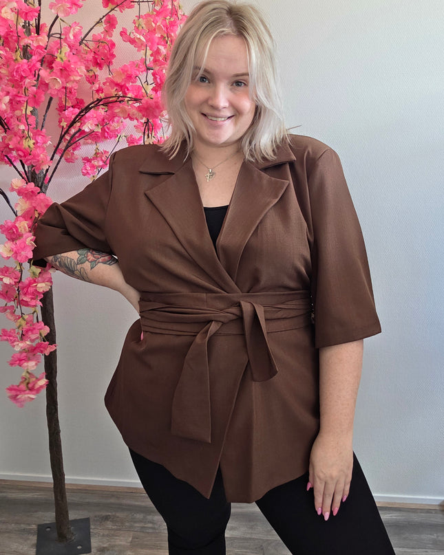 Nikki Curvelly Magic Waist Blazer Schoko