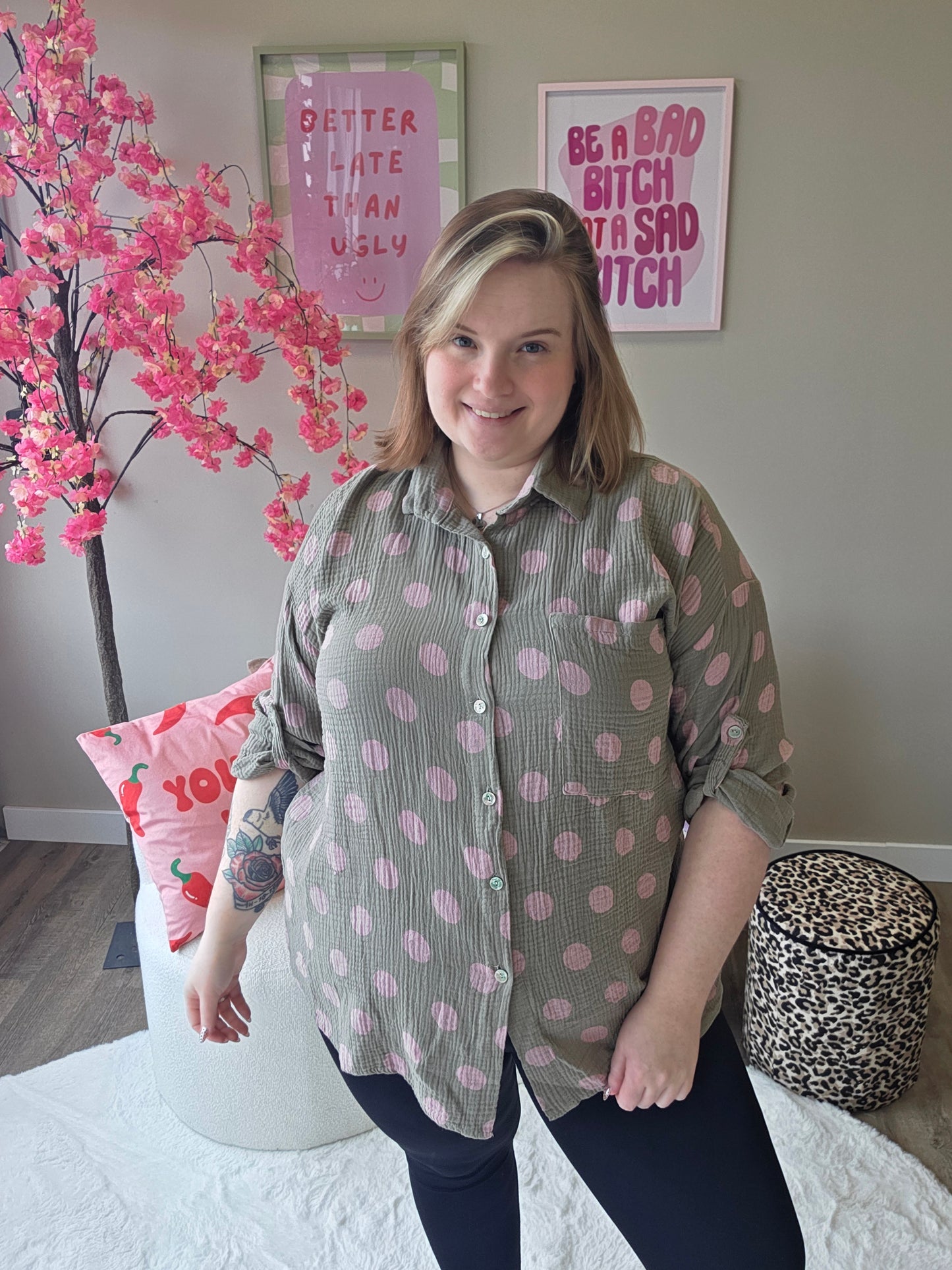 Katoenen Dot Blouse (In 4 kleuren)