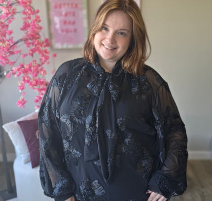 Flower Mesh top met strik (In 3 kleuren)