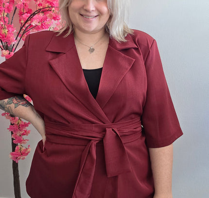Nikki Curvelly Magic Waist Blazer Bordeaux