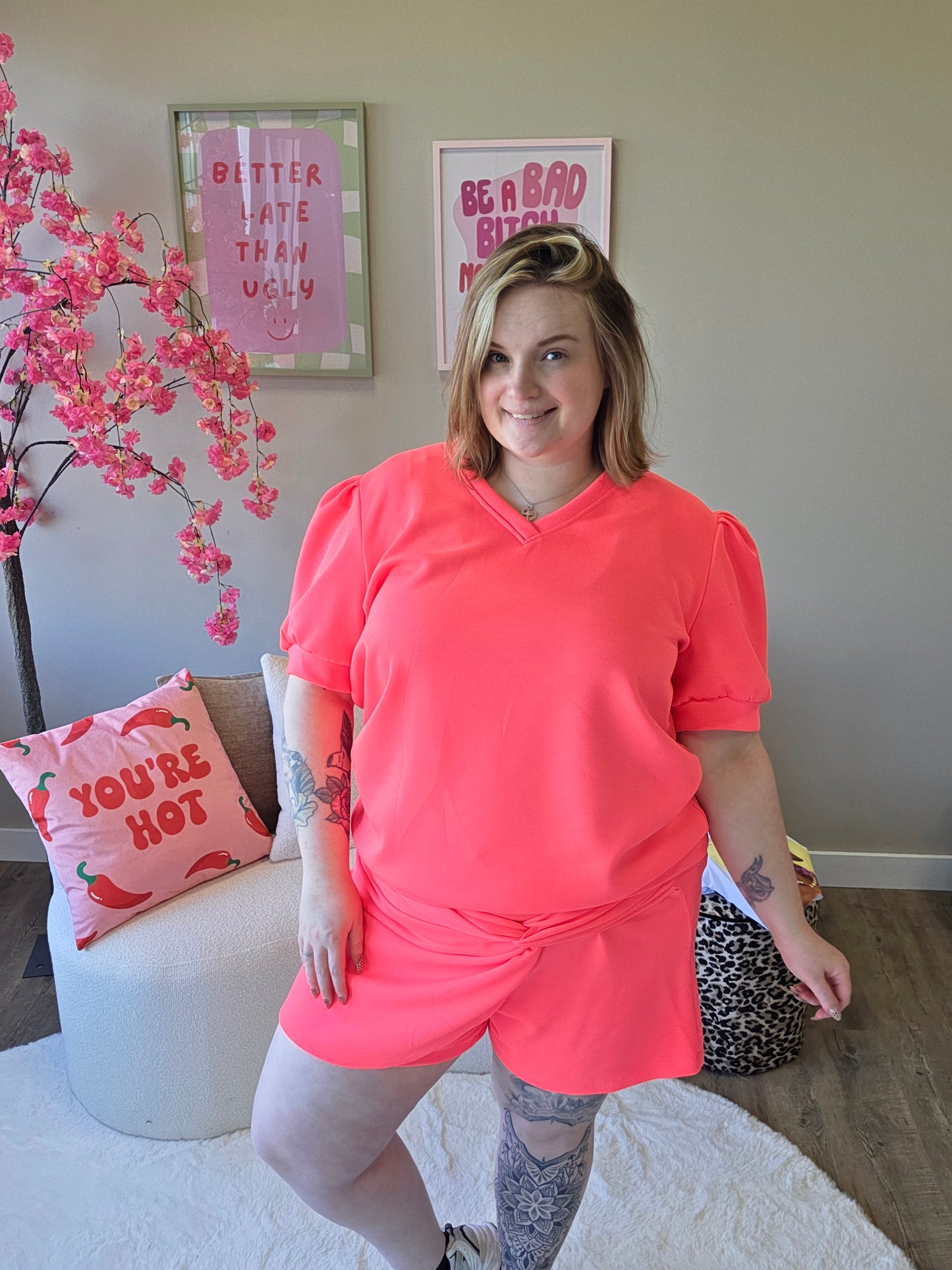 Skort Setjes Met Knoop (In 4 kleuren)