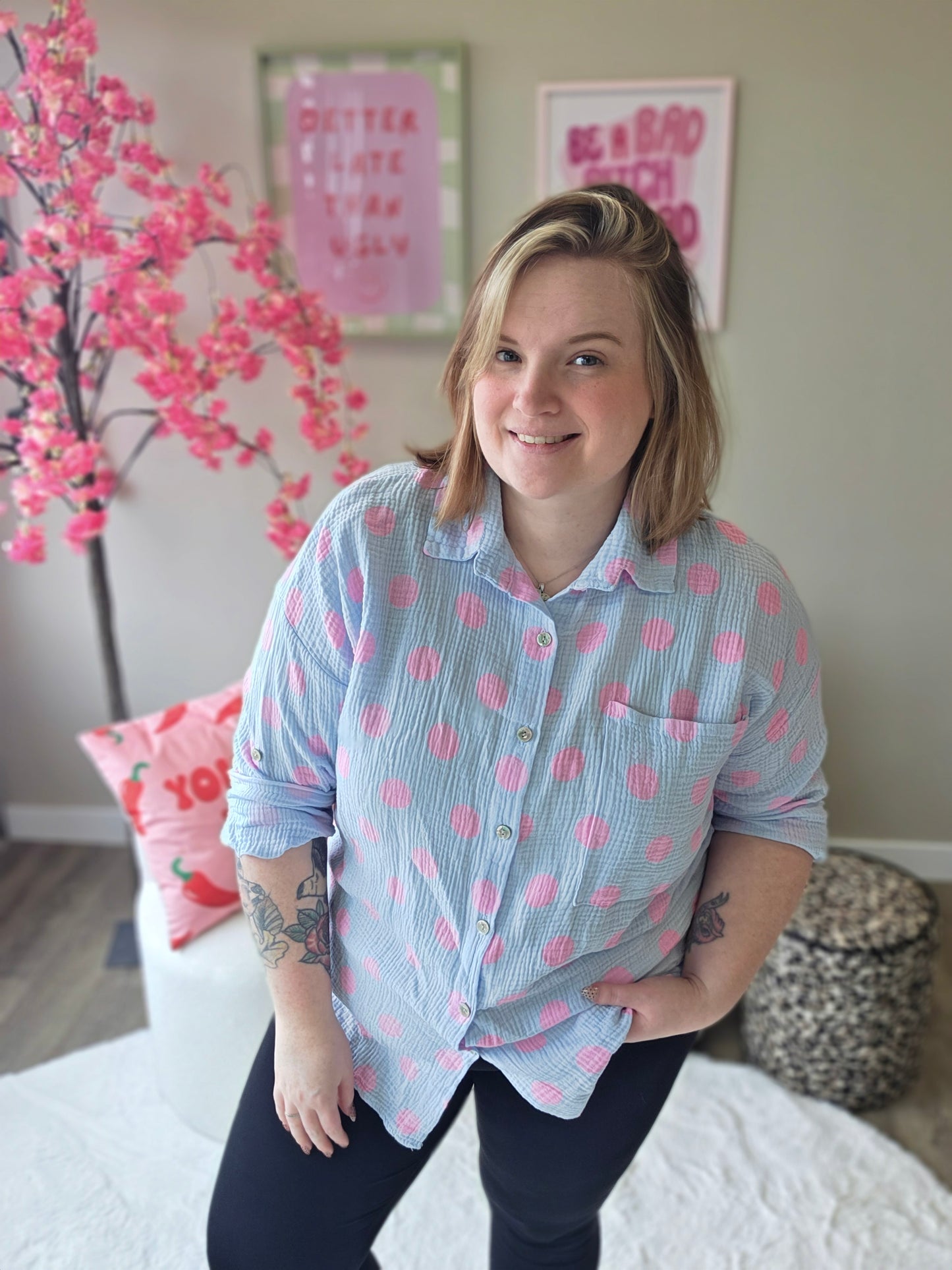 Katoenen Dot Blouse (In 4 kleuren)