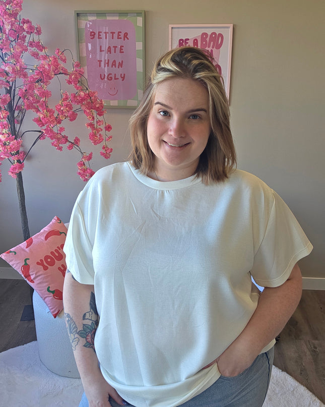T-Shirt met Kant V-Rug  (In 4 kleuren)