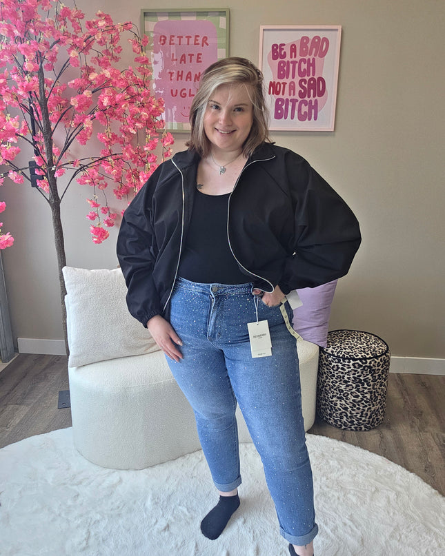 Redberry Glitter Mom Jeans | SA108