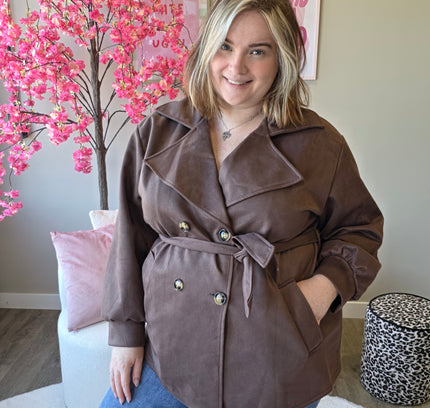 Suedelook trenchcoats Kort (In 2 kleuren)