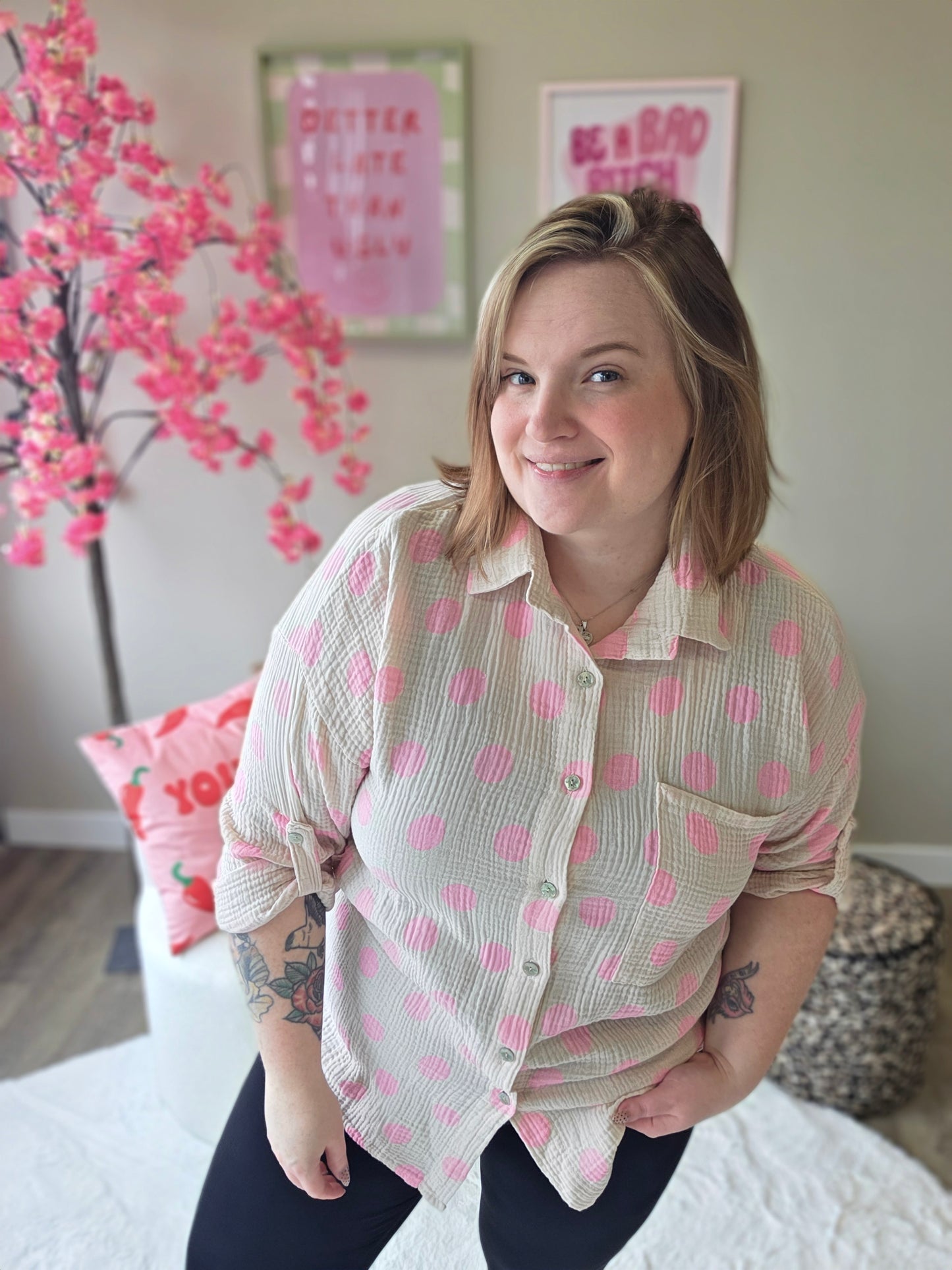 Katoenen Dot Blouse (In 4 kleuren)
