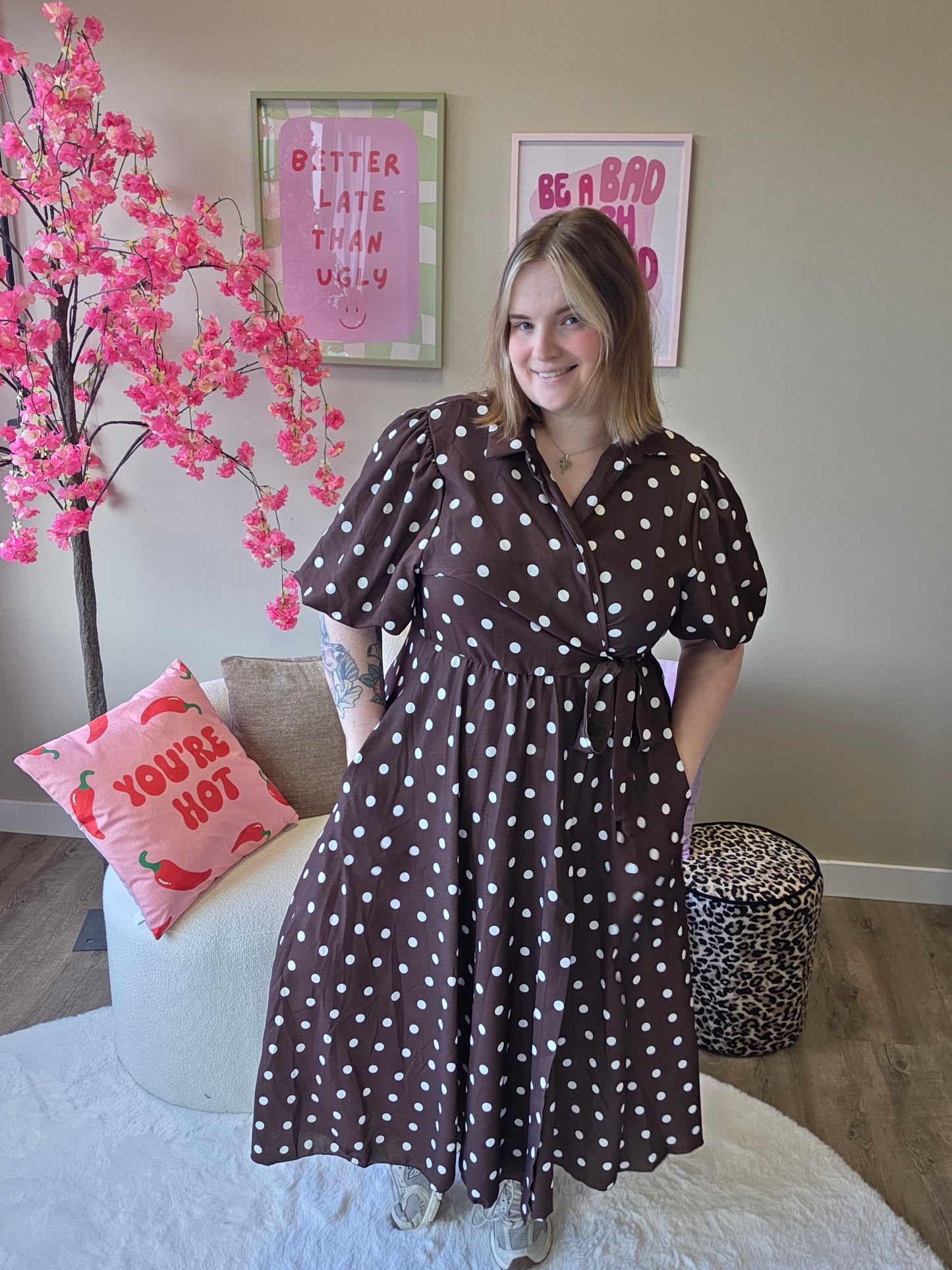 Wikkel Dot Jurk (In 3 kleuren)