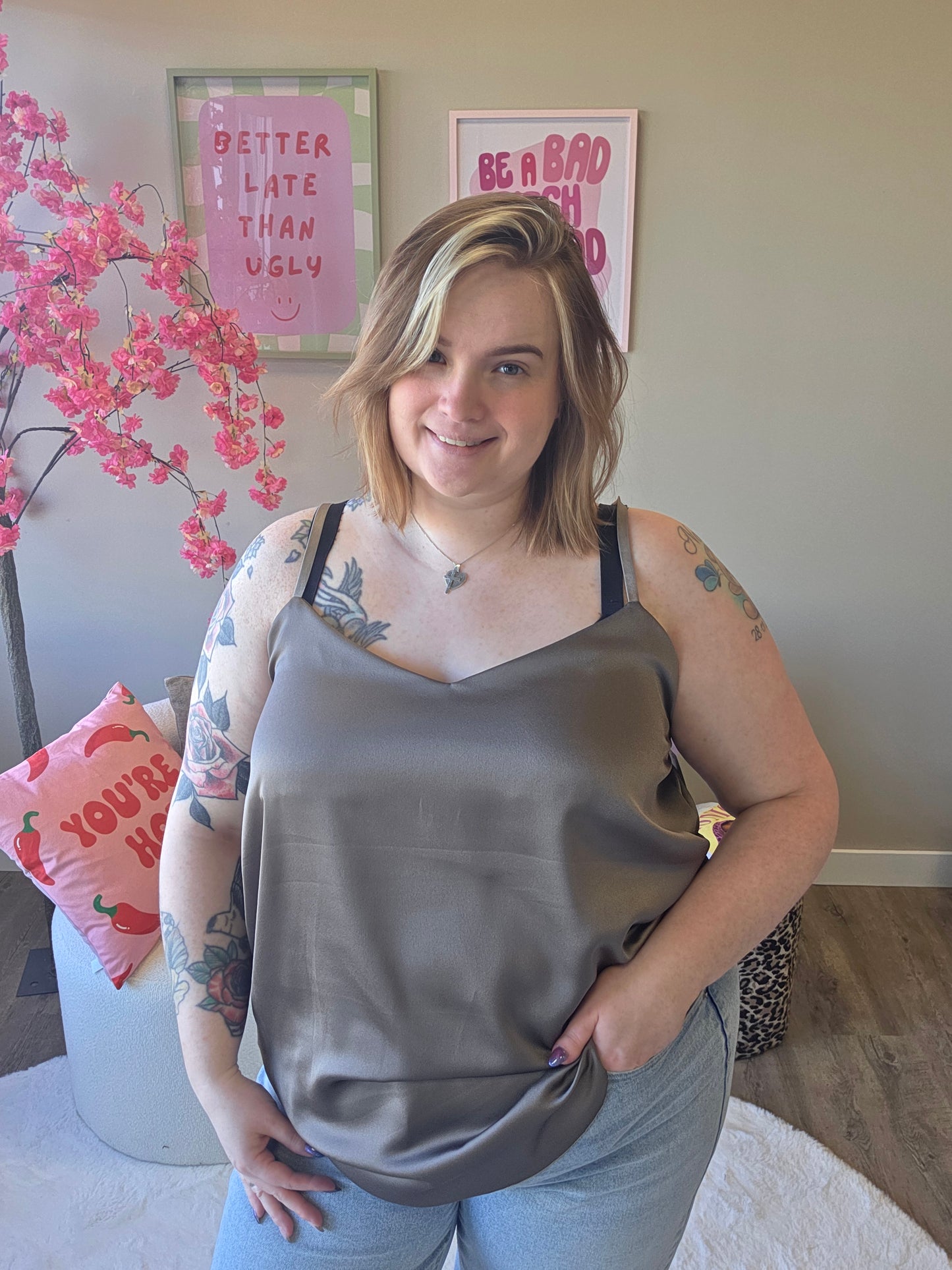 Satin Look Tops (In 3 kleuren)