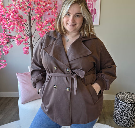 Suedelook trenchcoats Kort (In 2 kleuren)