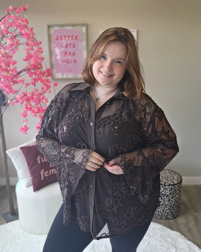 Flower Mesh Flair Blouse (In 3 kleuren)