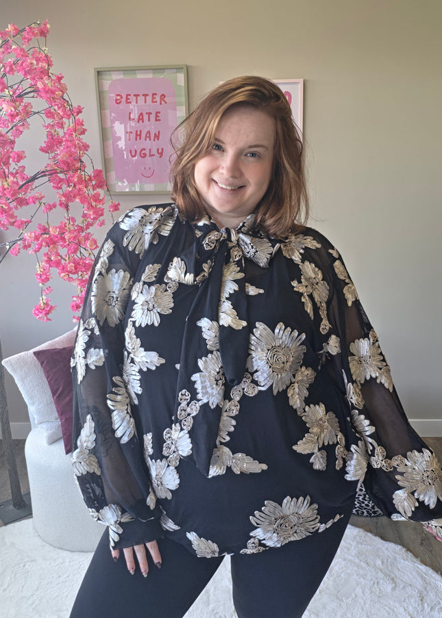 Flower Mesh top met strik (In 3 kleuren)