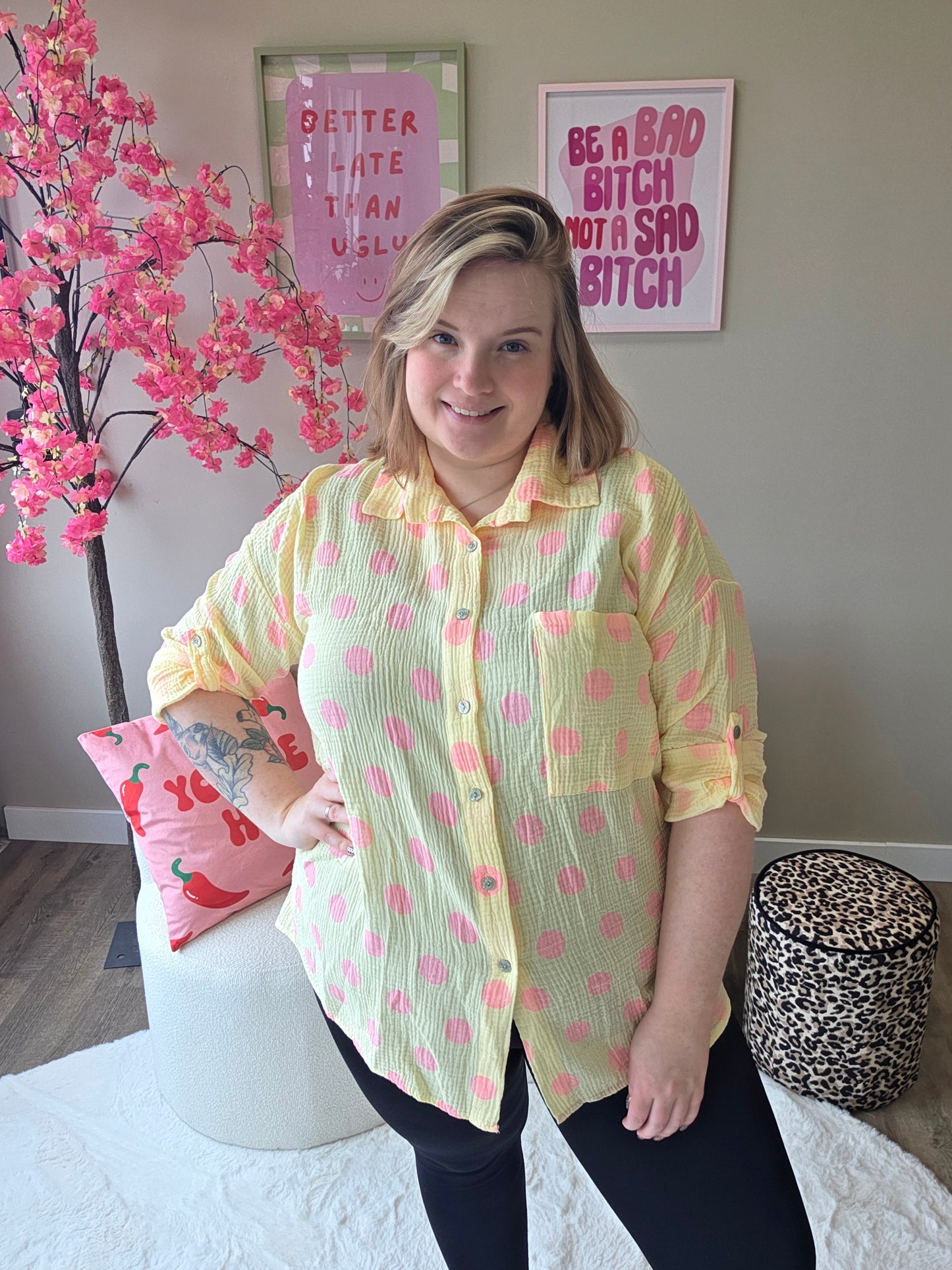 Katoenen Dot Blouse (In 4 kleuren)