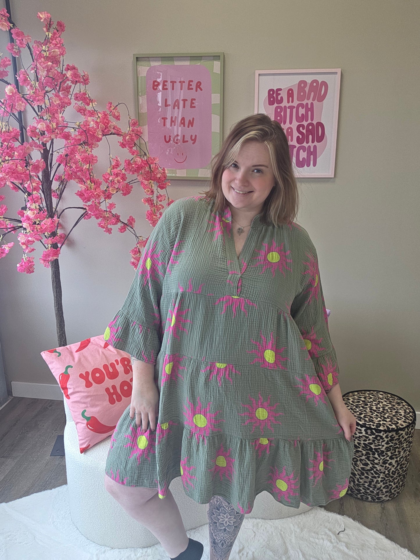 Zonnejurkjes wafelkatoen (In 4 kleuren)