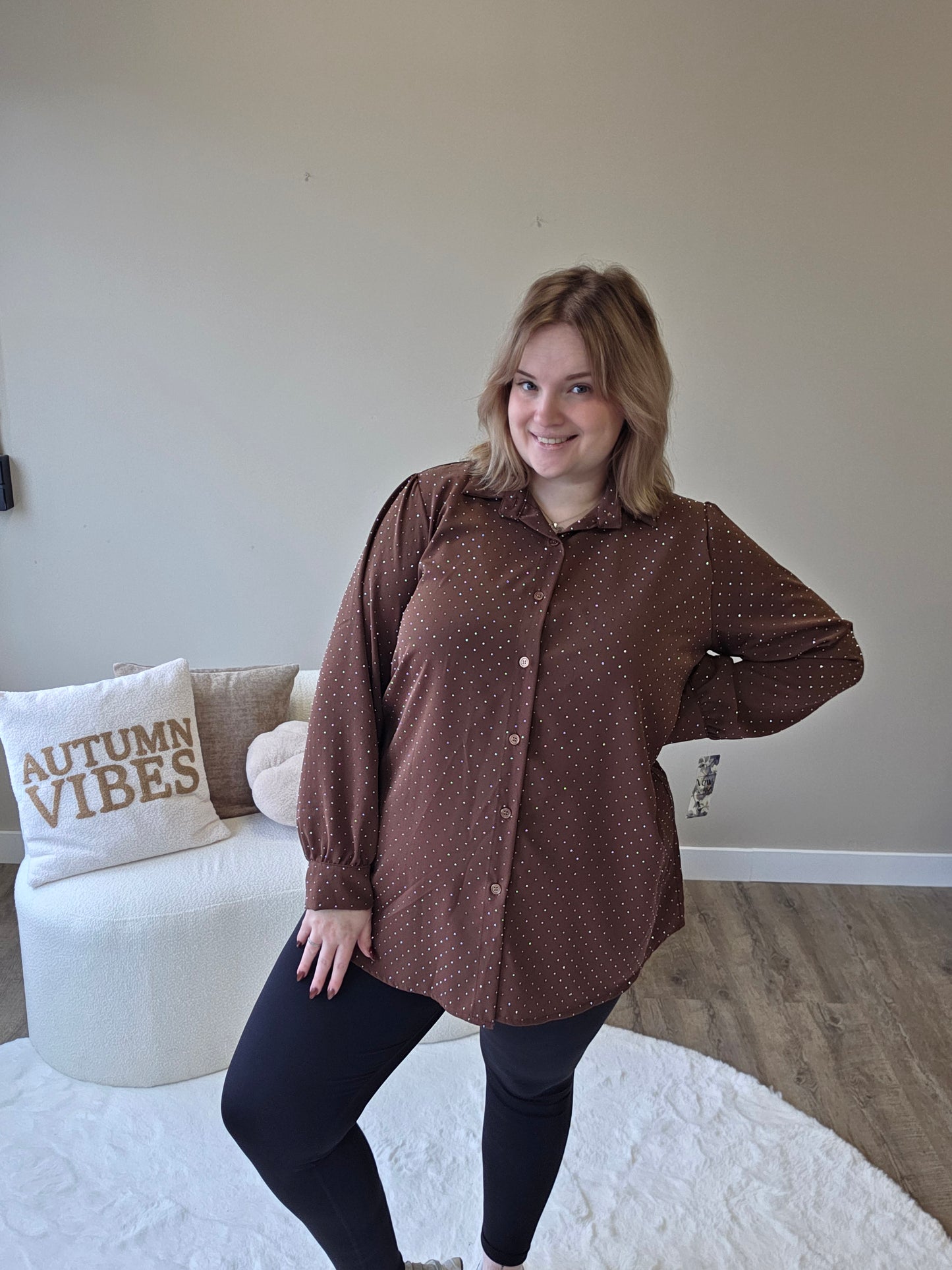 Rhine Stone Blouse (In 3 kleuren)