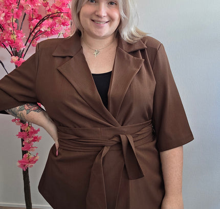 Nikki Curvelly Magic Waist Blazer Schoko