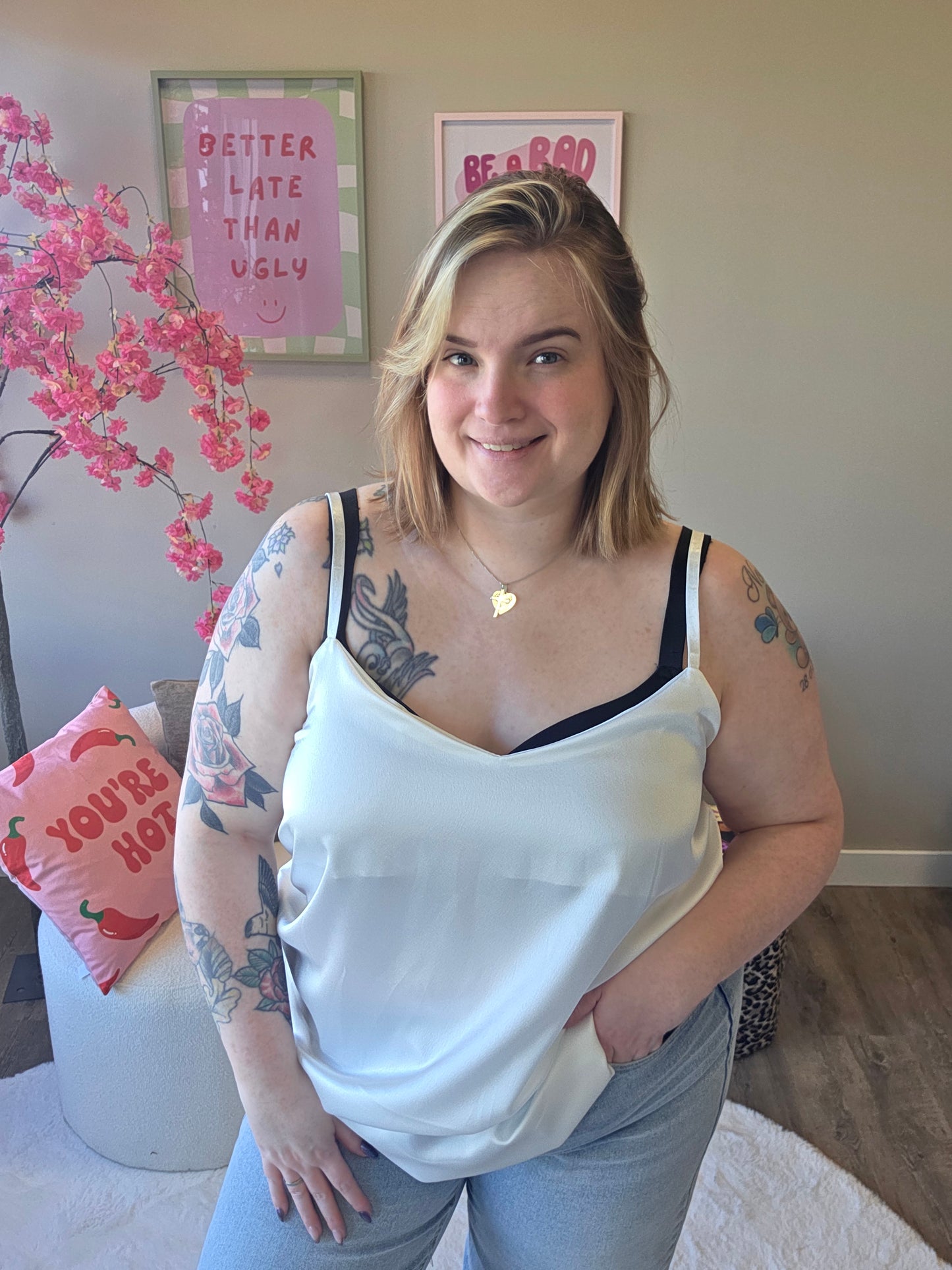 Satin Look Tops (In 3 kleuren)