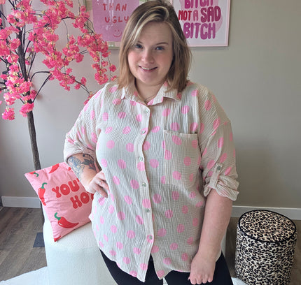 Katoenen Dot Blouse (In 4 kleuren)